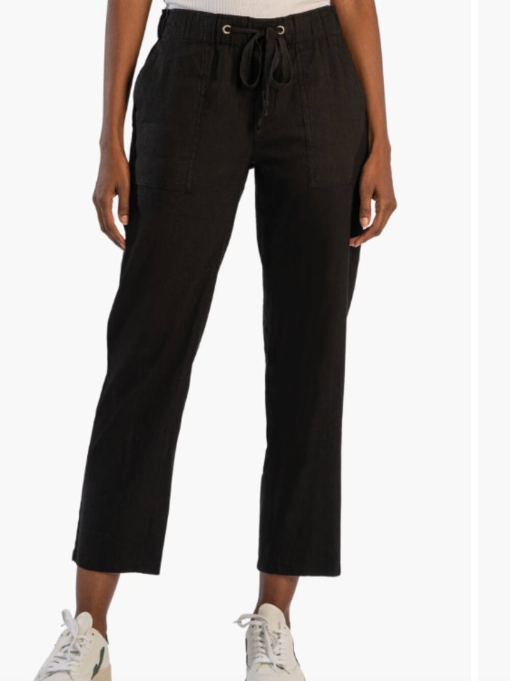 Kut From the Kloth Linen-Blend Drawstring Trouser, Black Description:Size S